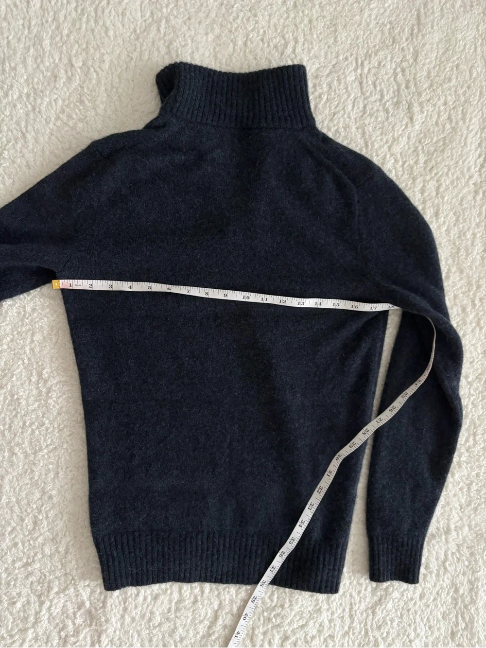 J.Crew Merino Wool Quarter Zip Sweater Navy Sz Est. Small